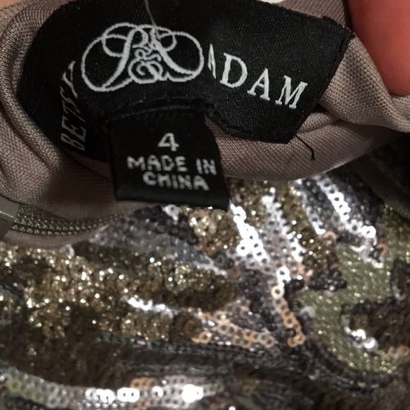 08 BETSY & ADAM Sequin Mesh A-Line Gown - Picture 10 of 16